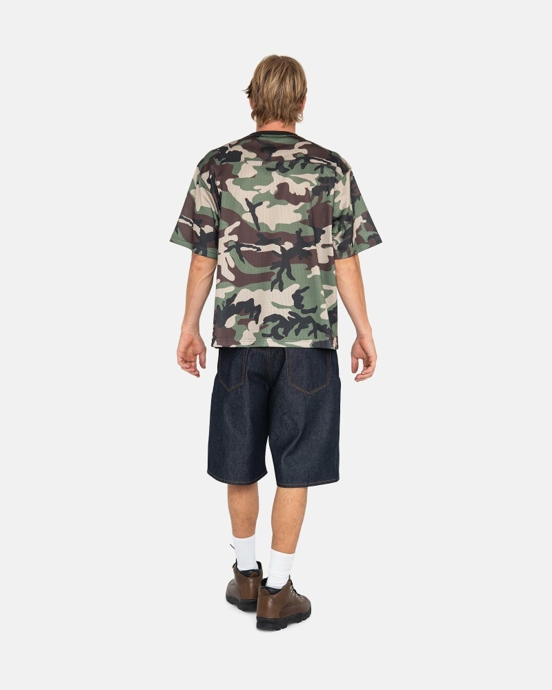 Stussy 4X4 Mesh Football Jersey T-shirts Herren Camouflage | DE0000092
