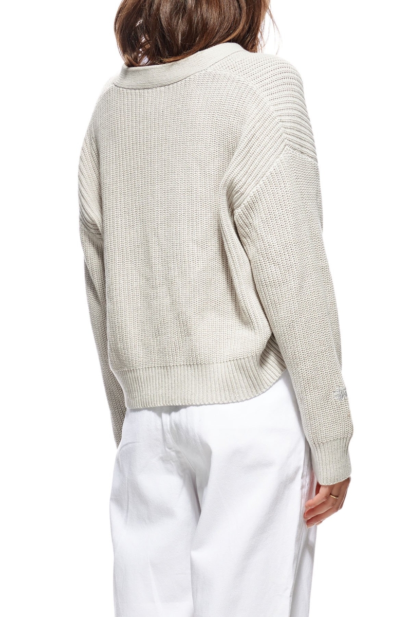 Stussy Benton Oversize Cardy Pullover Damen Weiß | DE0000447