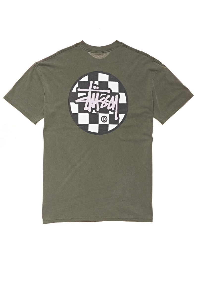 Stussy Chequer Dot SS T-shirts Herren Grün | DE0000120