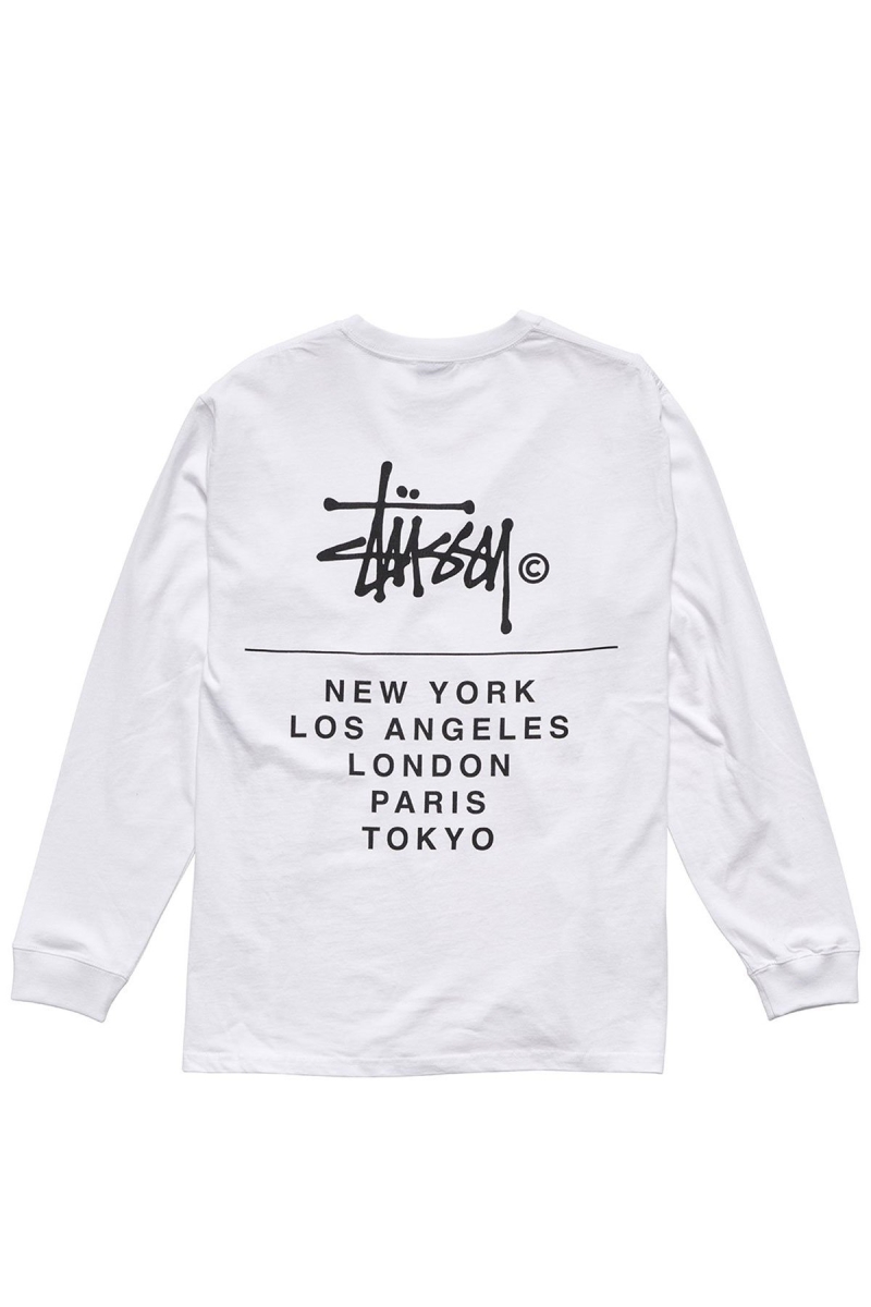 Stussy Cities Stack Sweatshirts Herren Weiß | DE0000513