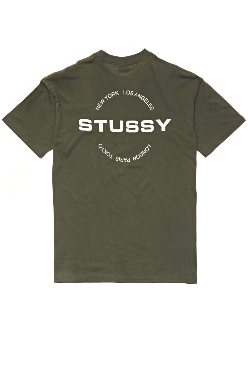 Stussy City Circle SS T-shirts Herren Grün | DE0000123