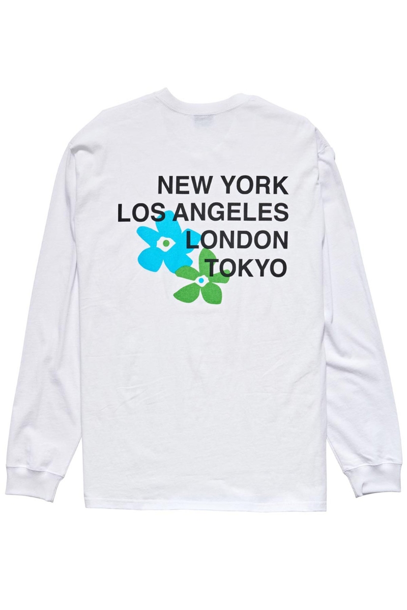 Stussy City Flowers Sweatshirts Herren Weiß | DE0000518