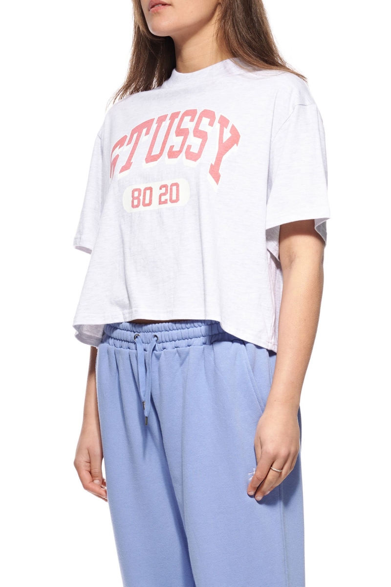 Stussy College Boxy T-shirts Damen Weiß | DE0000131