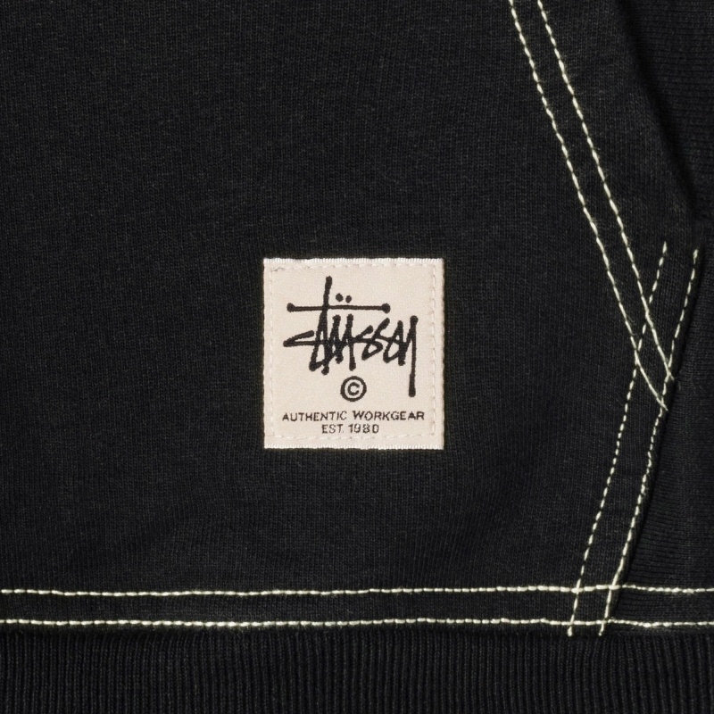 Stussy Contrast Stitch Label Hoodie Herren Schwarz | DE0000032