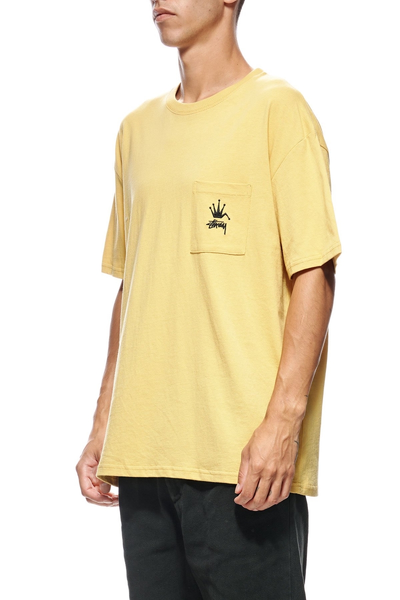 Stussy Crown Pocket SS T-shirts Herren Gelb | DE0000146