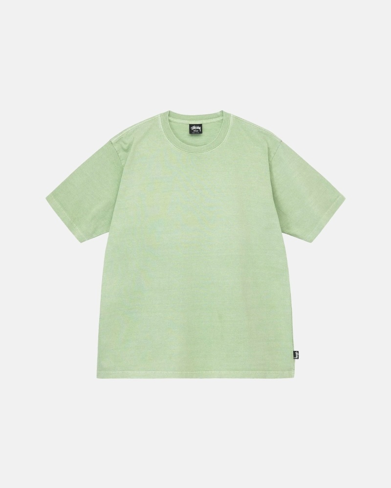 Stussy Heavyweight Pigment Dyed Crew T-shirts Herren Grün | DE0000194