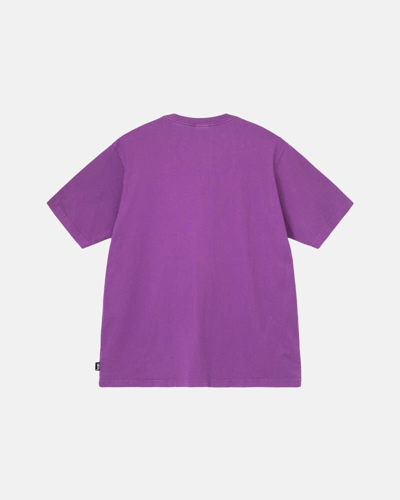 Stussy Heavyweight Pigment Dyed Crew T-shirts Herren Lila | DE0000199
