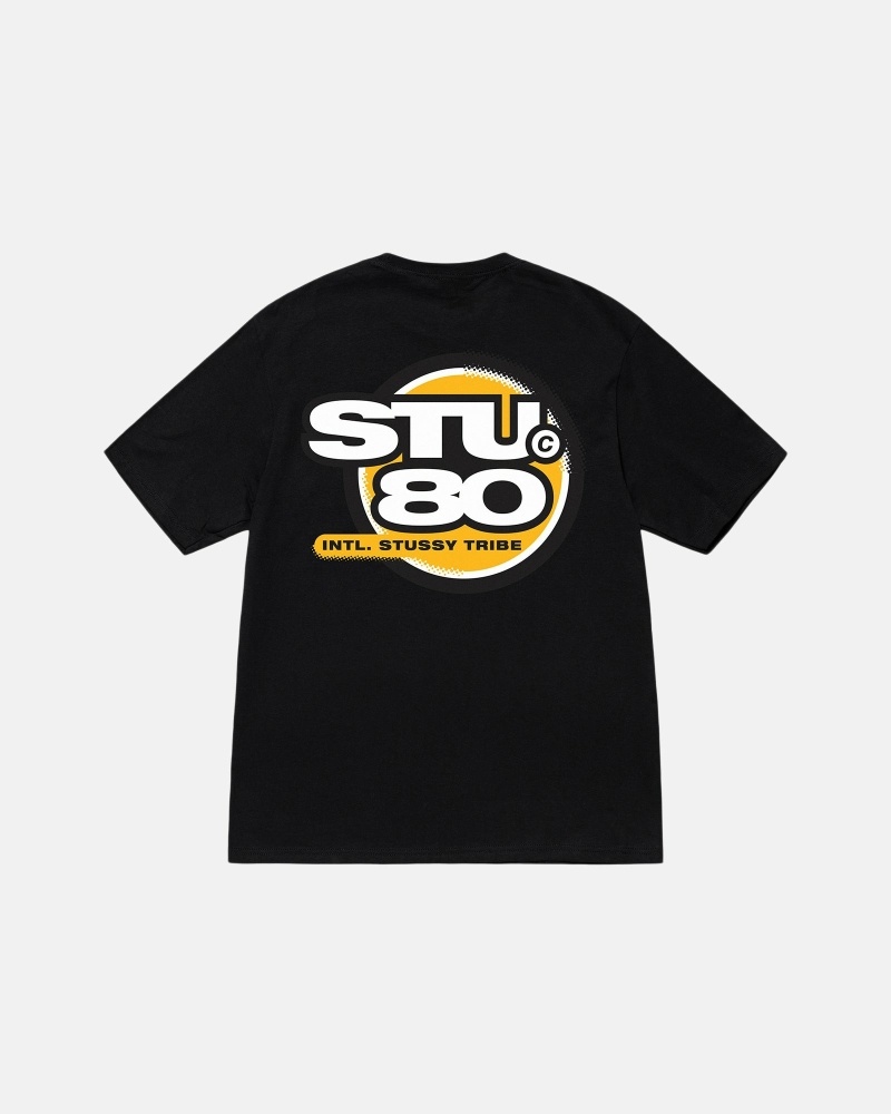 Stussy Hot 80 T-shirts Herren Schwarz | DE0000214