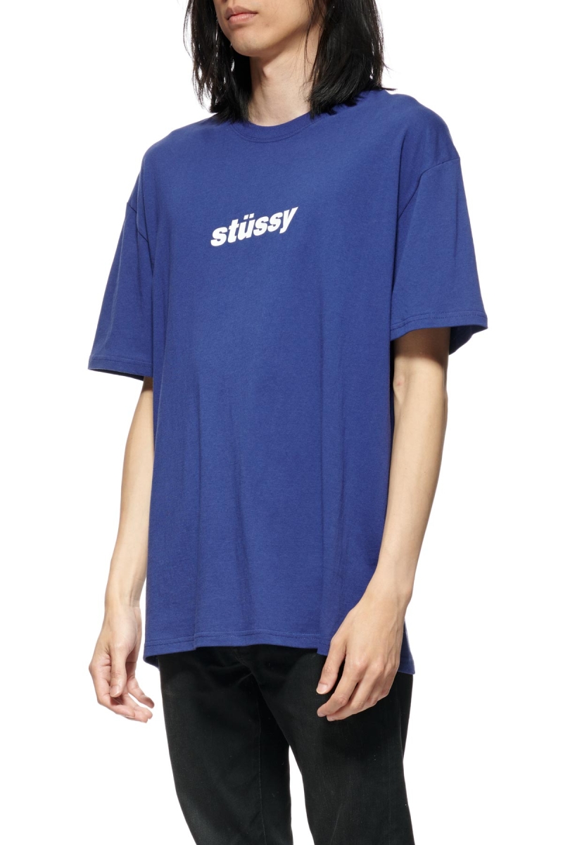 Stussy Italic College SS T-shirts Herren Navy | DE0000227