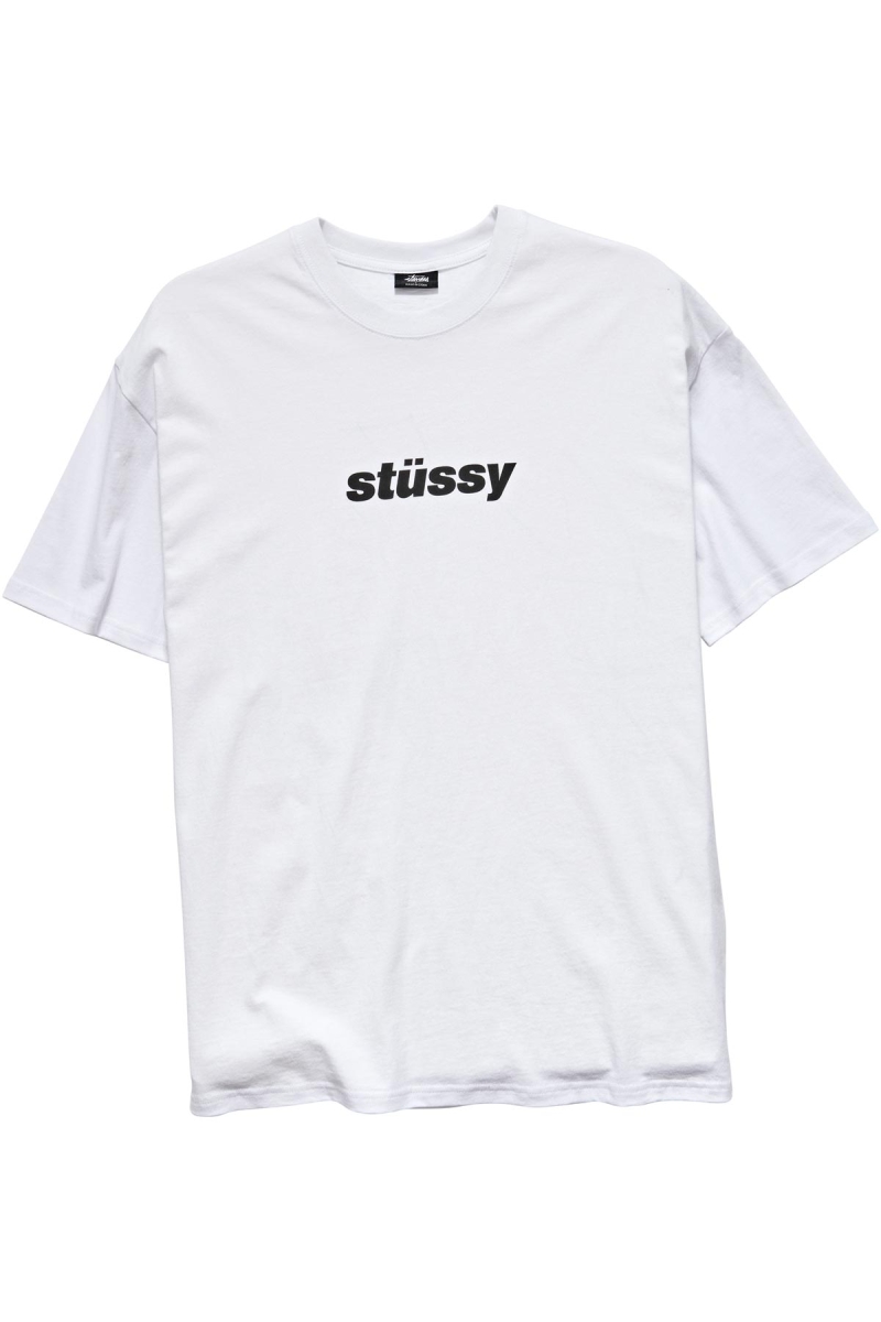Stussy Italic College SS T-shirts Herren Weiß | DE0000228