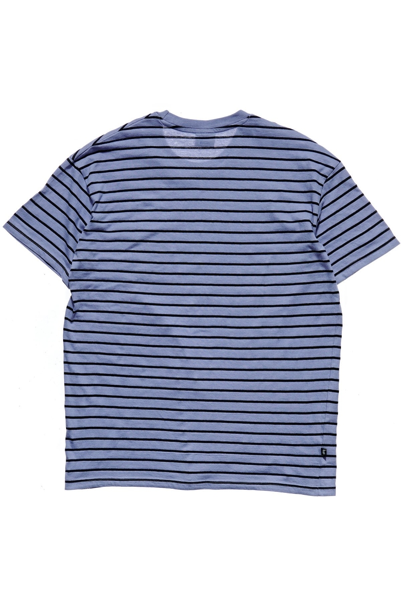 Stussy Kalorama Stripe SS T-shirts Herren Blau | DE0000230