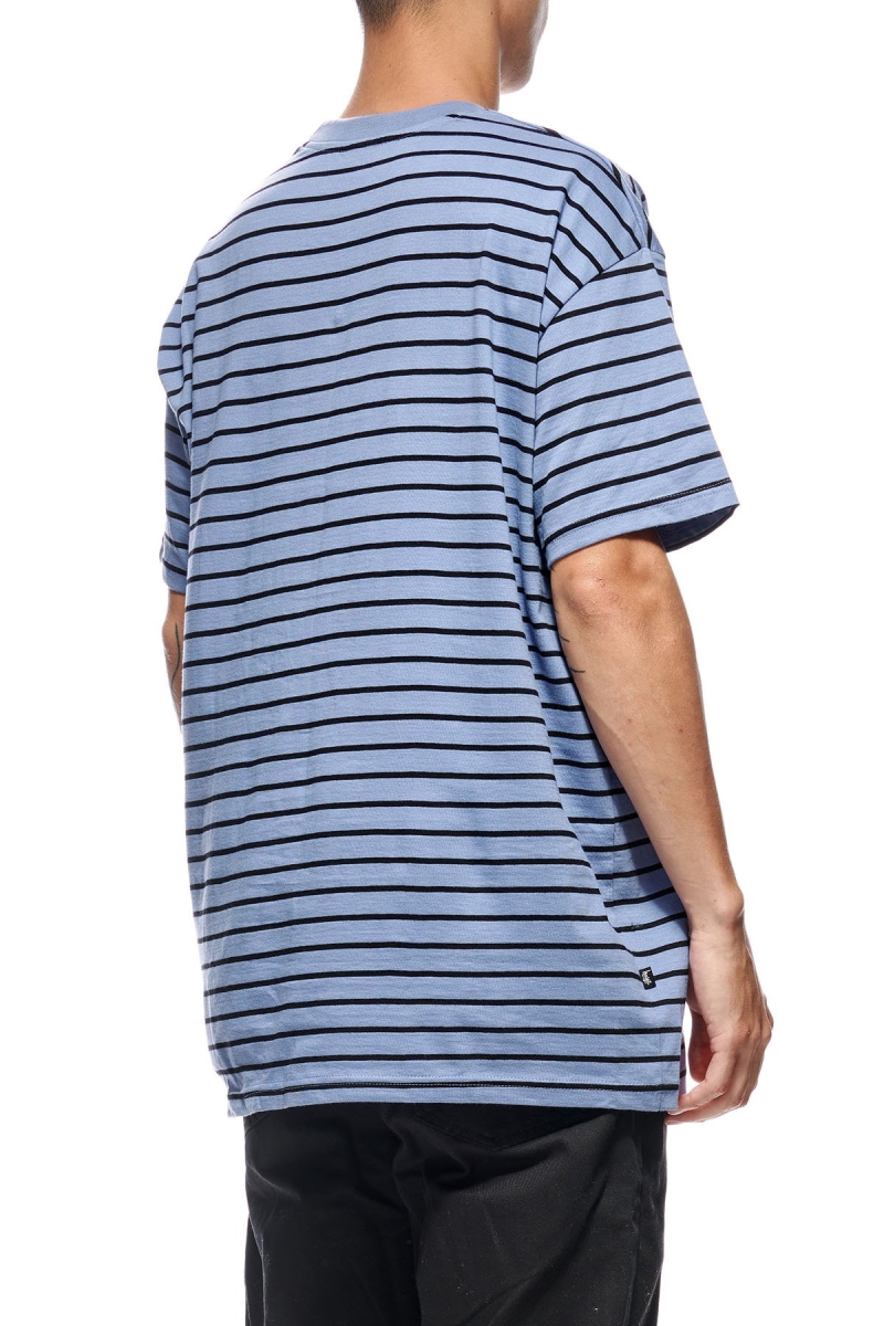 Stussy Kalorama Stripe SS T-shirts Herren Blau | DE0000230