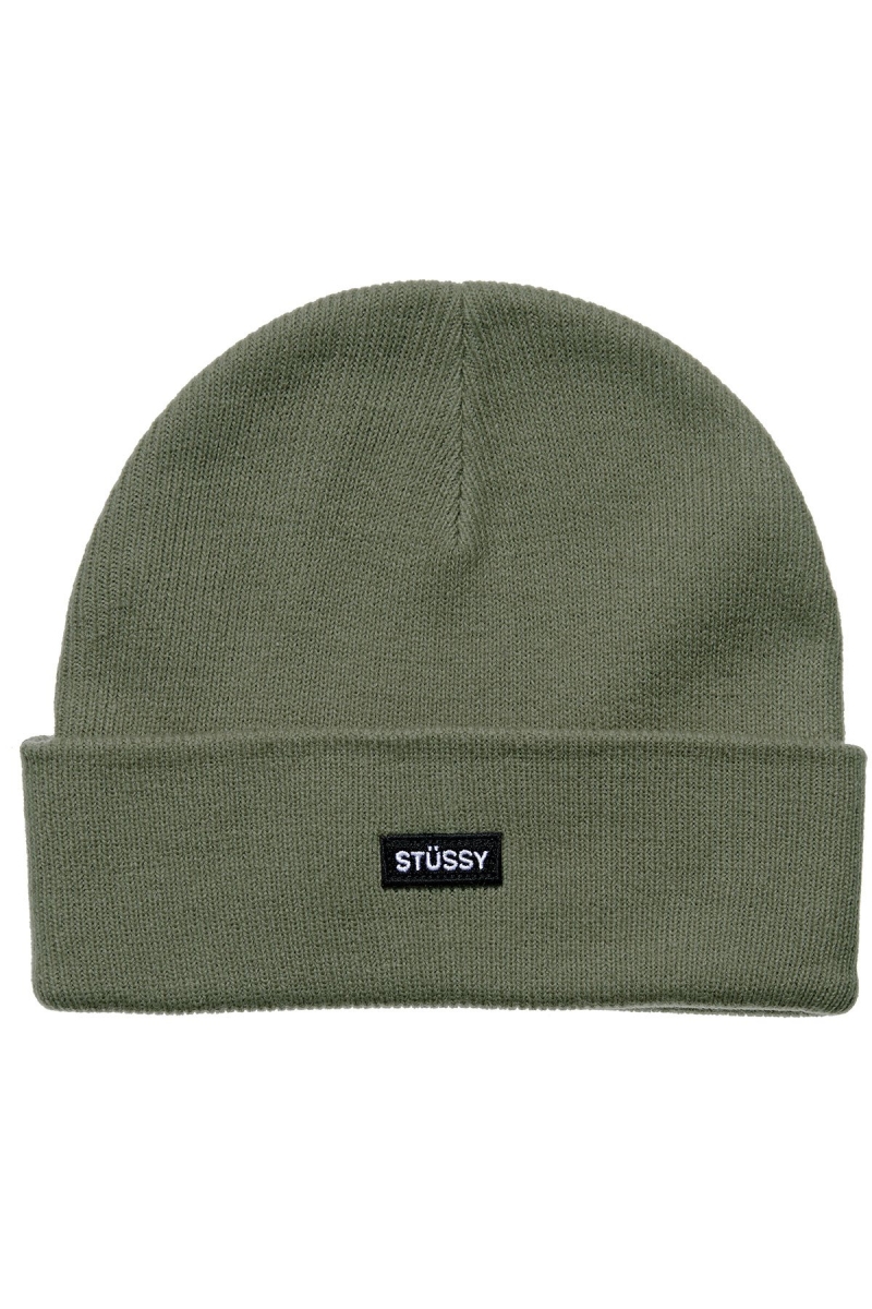 Stussy Logo Badge Cuff Beanie Hüte Herren Grün | DE0000956