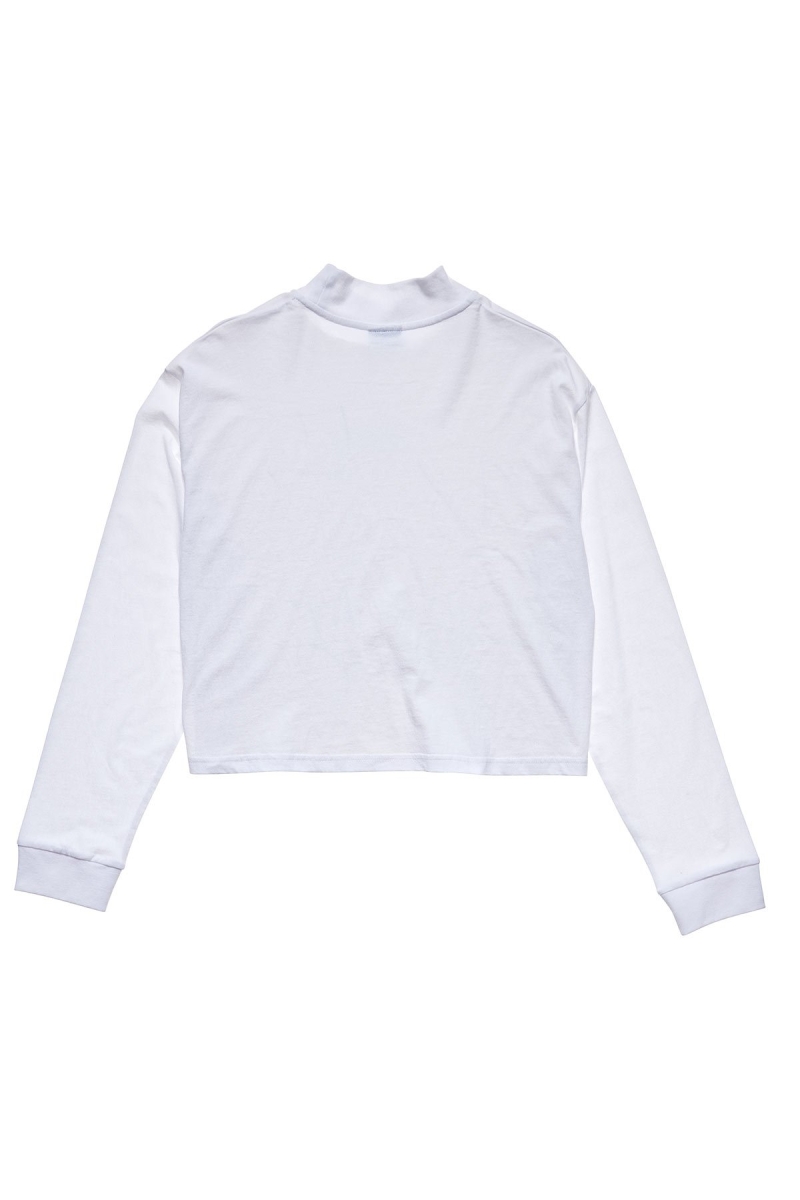 Stussy Maui Mock Neck LS Sweatshirts Damen Weiß | DE0000552
