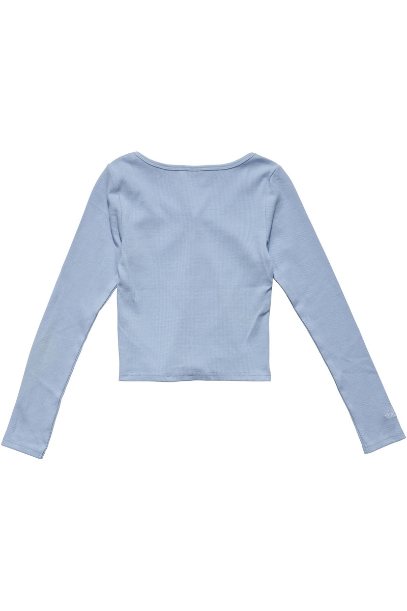 Stussy Mission Rib Button Through Sweatshirts Damen Blau | DE0000554