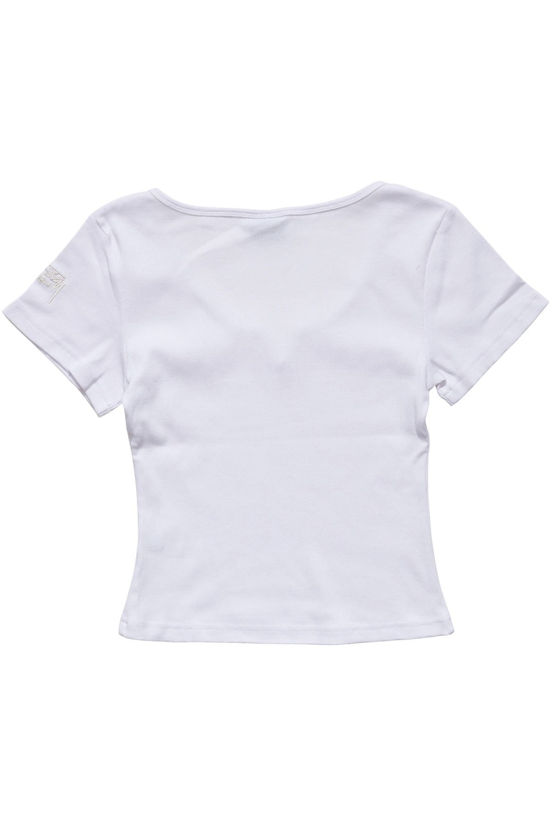 Stussy Mission Rib Insert T-shirts Damen Weiß | DE0000243