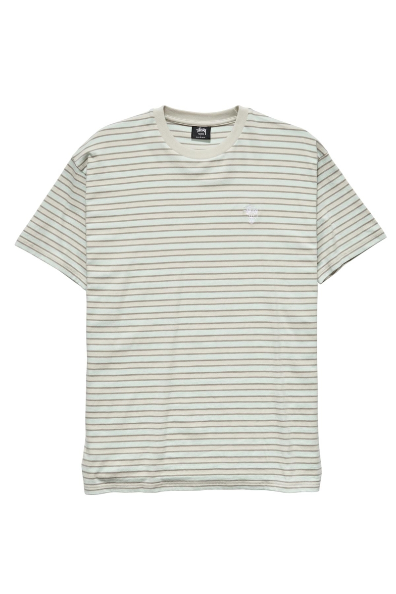 Stussy Morning Stripe SS T-shirts Herren Weiß | DE0000248