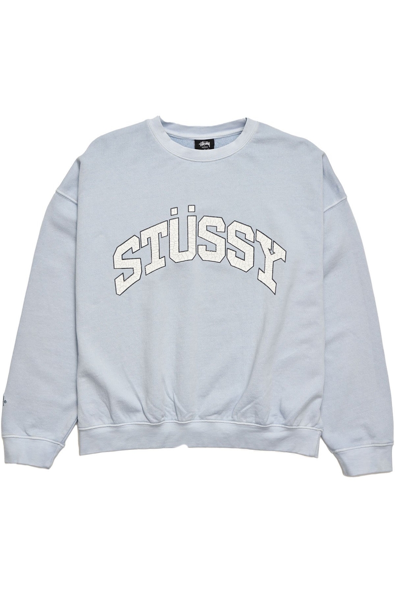 Stussy Scholarship BF Crew Pullover Damen Blau | DE0000483