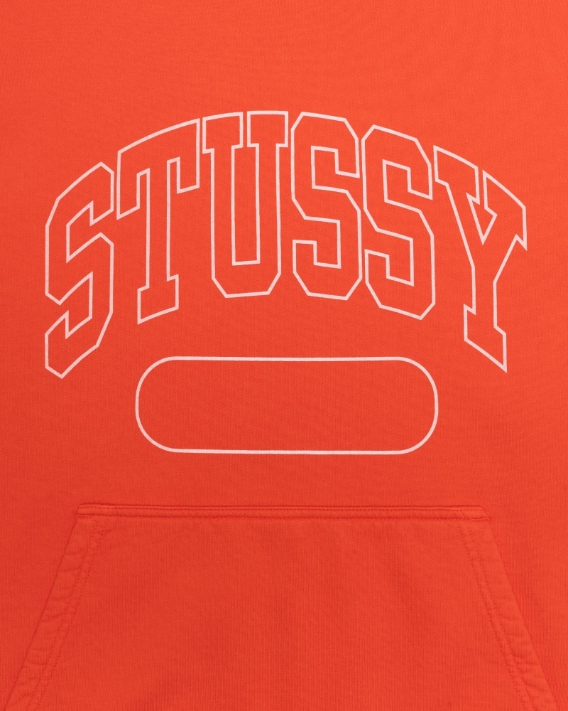 Stussy Ss Boxy Cropped Hoodie Herren Rot | DE0000070