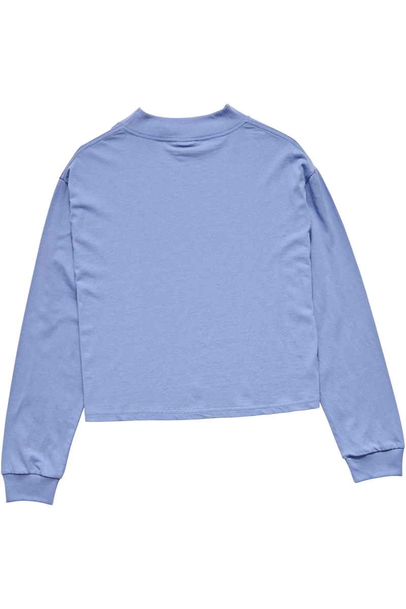 Stussy Stock Mock Neck LS Sweatshirts Damen Blau | DE0000569