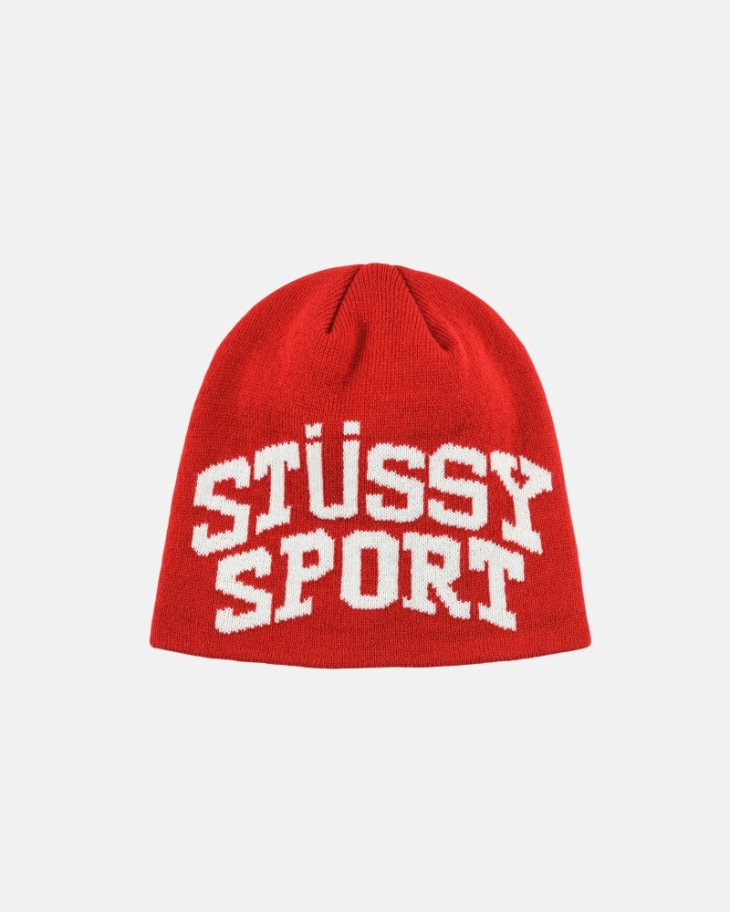 Stussy Stussy Sport Jacquard Skullcap Hüte Herren Rot | DE0000965