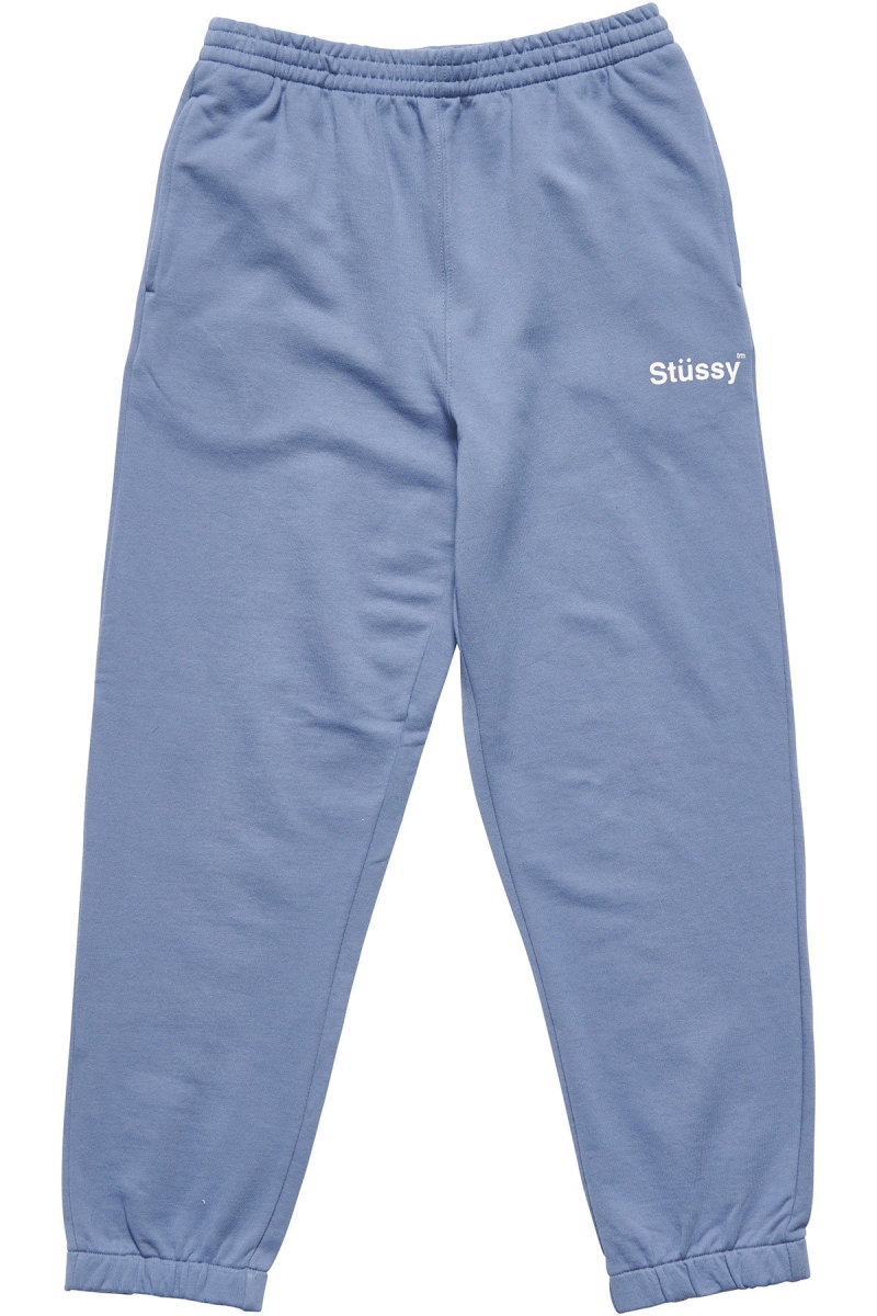 Stussy Text Fleece Trackpant Sportbekleidung Herren Blau | DE0000420