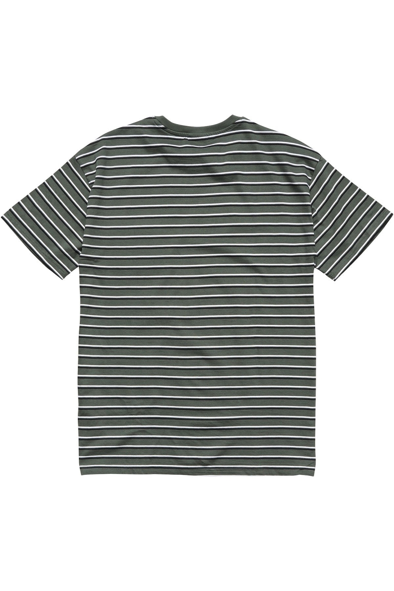 Stussy Text Pocket Stripe T-shirts Herren Grün | DE0000276