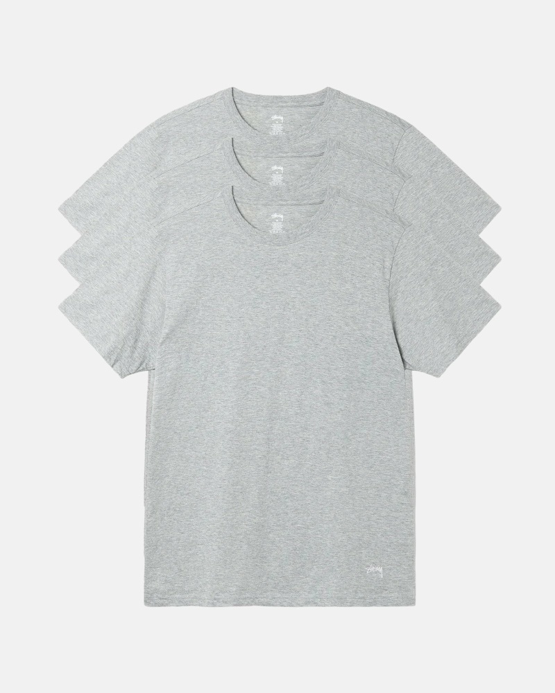 Stussy Undershirt - 3 Pack T-shirts Herren Grau | DE0000281