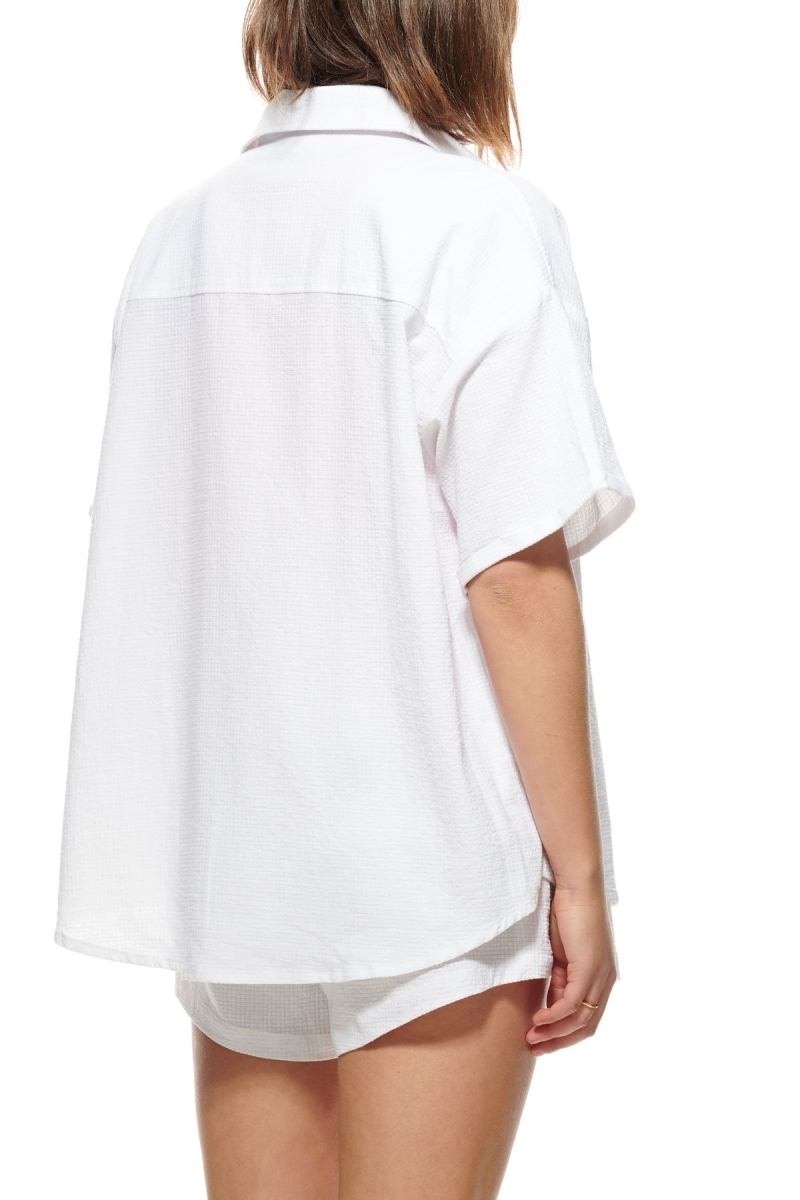 Stussy Vermont OS Shirt Sportbekleidung Damen Weiß | DE0000426