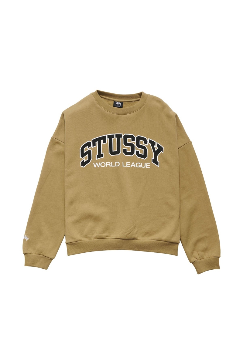 Stussy World League OS Crew Pullover Damen Braun | DE0000500
