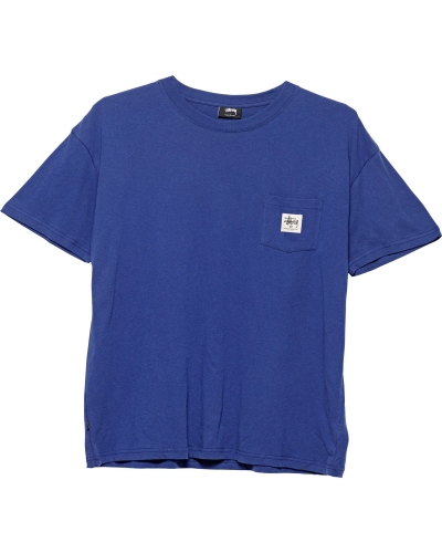 Stussy Arbeits Label Pocket T-shirts Herren Navy | DE0000285