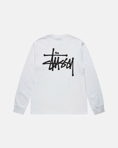 Stussy Basic Ls T-shirts Herren Weiß | DE0000102
