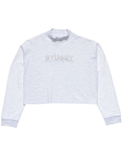 Stussy Chandler Mock Neck LS Sweatshirts Damen Weiß | DE0000508