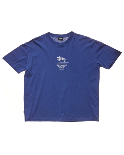Stussy City Stack T-shirts Herren Navy | DE0000128