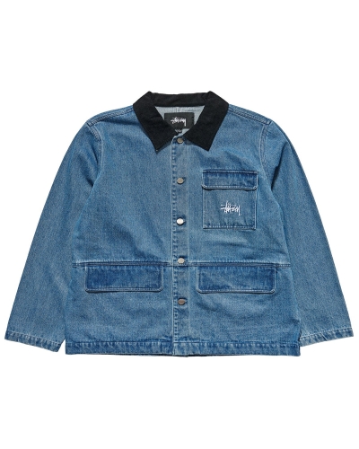 Stussy Denim Chore Coat Jacken Herren Blau | DE0000338