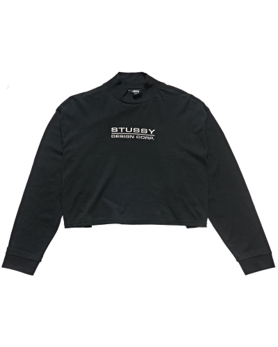 Stussy Design Corp. Mock Neck LS Sweatshirts Damen Schwarz | DE0000525