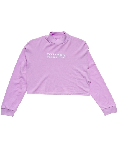 Stussy Design Corp. Mock Neck LS Sweatshirts Damen Rot | DE0000526