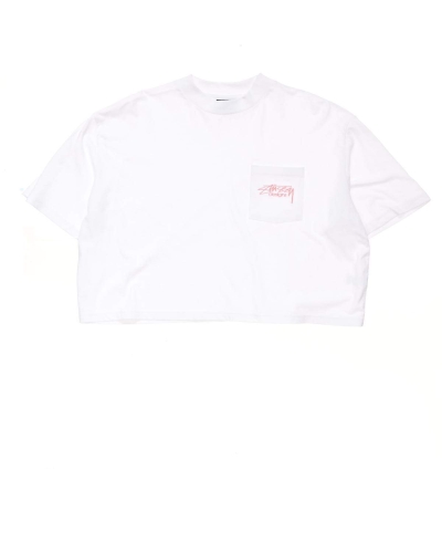 Stussy Designs Pocket Boxy T-shirts Damen Weiß | DE0000151