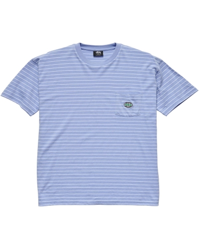Stussy Dig Stripe SS Pocket T-shirts Herren Blau | DE0000162