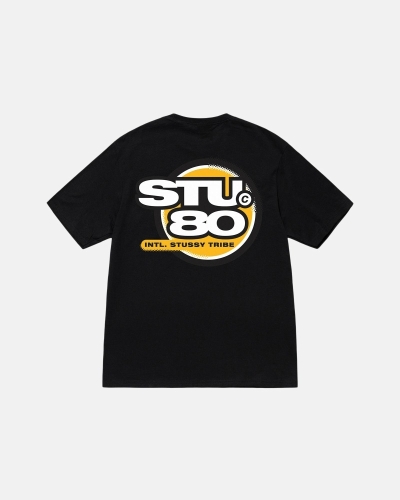 Stussy Hot 80 T-shirts Herren Schwarz | DE0000214