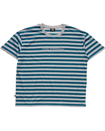 Stussy International Stripe SS T-shirts Herren Blau | DE0000226