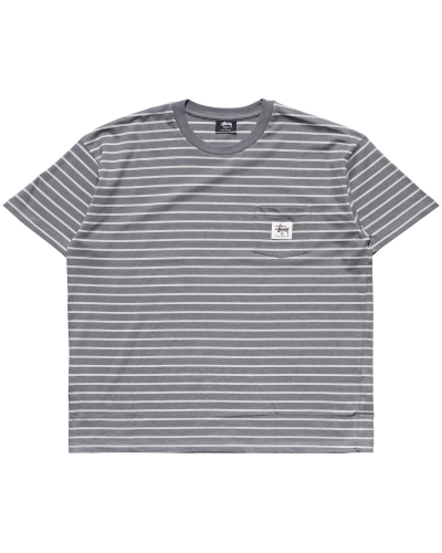 Stussy Kalorama Stripe SS T-shirts Herren Braun | DE0000231