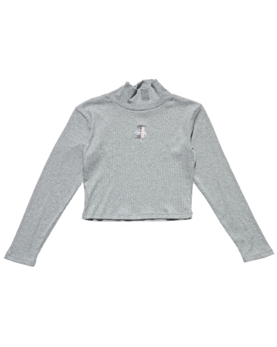 Stussy Leigh Turtleneck Sweatshirts Damen Grau | DE0000546