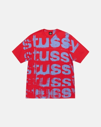 Stussy Stamp T-shirts Herren Rot | DE0000270